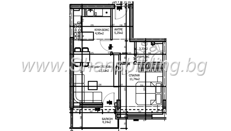 2-стаен Пловдив Тракия 66 кв.м